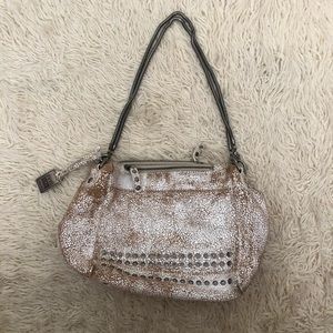 Frye Cracked White Leather Purse